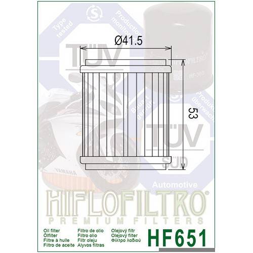 E1765100 HF651 FILTRO OLIO KTM DUKE 690 12 - HF651 | HIFLO FILTRO |