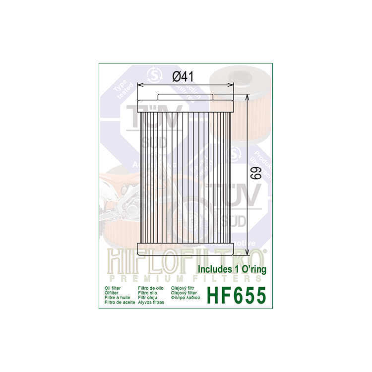 E1765500 HF655 FILTRO OLIO KTM SX 250 06 - HF655 | HIFLO FILTRO |