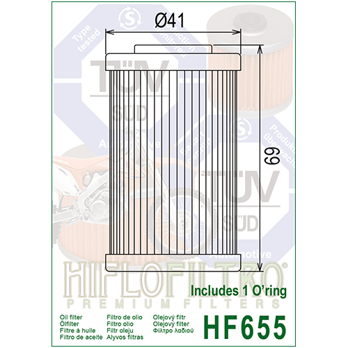 E1765500 HF655 FILTRO OLIO KTM SX 250 06 - HF655 | HIFLO FILTRO |