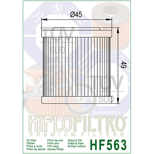 E1756300 HF563 FILTRO OLIO APRILIA RXV/SXV HUSQVARNA TE HF563 | HIFLO FILTRO |
