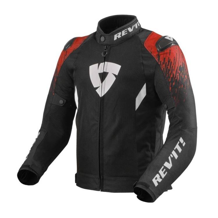 GIACCA QUANTUM 2 AIR NERO-ROSSO REGULAR | REV'IT