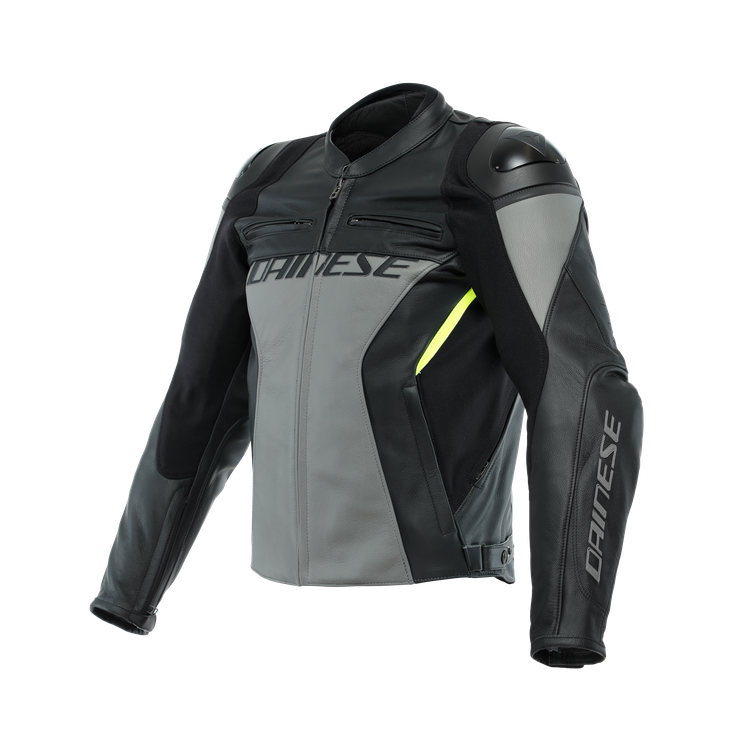 GIACCA RACING 4 PELLE CHARCOAL GRAY BLACK | DAINESE