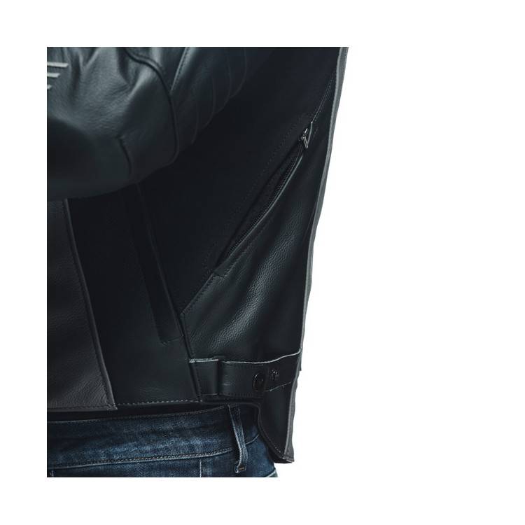 GIACCA RACING 4 PELLE CHARCOAL GRAY BLACK | DAINESE