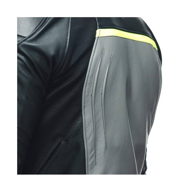 GIACCA RACING 4 PELLE CHARCOAL GRAY BLACK | DAINESE