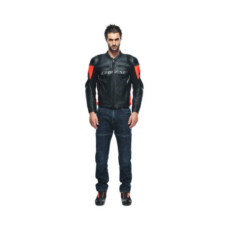 GIACCA RACING 4 PELLE LAVA RED BLACK | DAINESE