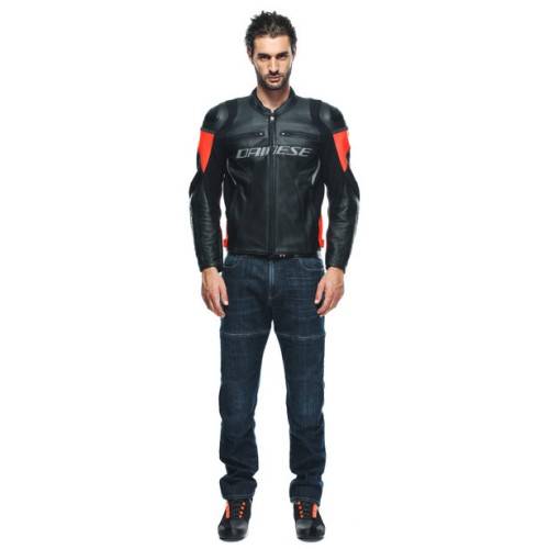 GIACCA RACING 4 PELLE LAVA RED BLACK | DAINESE