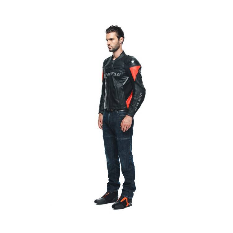 GIACCA RACING 4 PELLE LAVA RED BLACK | DAINESE