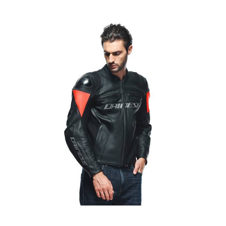 GIACCA RACING 4 PELLE LAVA RED BLACK | DAINESE