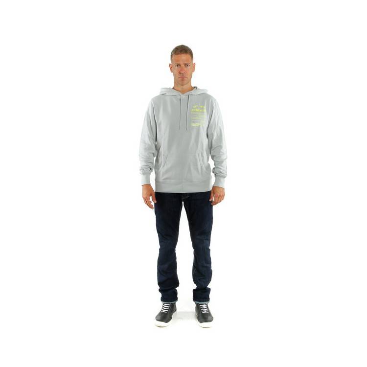 PADDOCK HOODIE GLACIER GRAY FLUO YELLOW | DAINESE