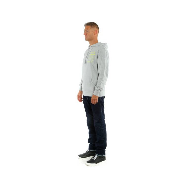 PADDOCK HOODIE GLACIER GRAY FLUO YELLOW | DAINESE