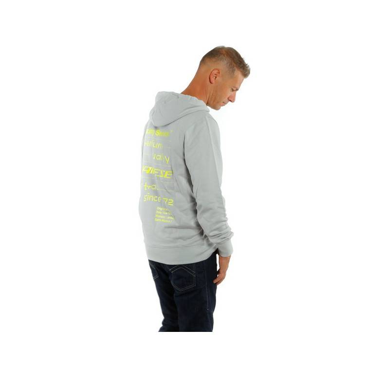 PADDOCK HOODIE GLACIER GRAY FLUO YELLOW | DAINESE