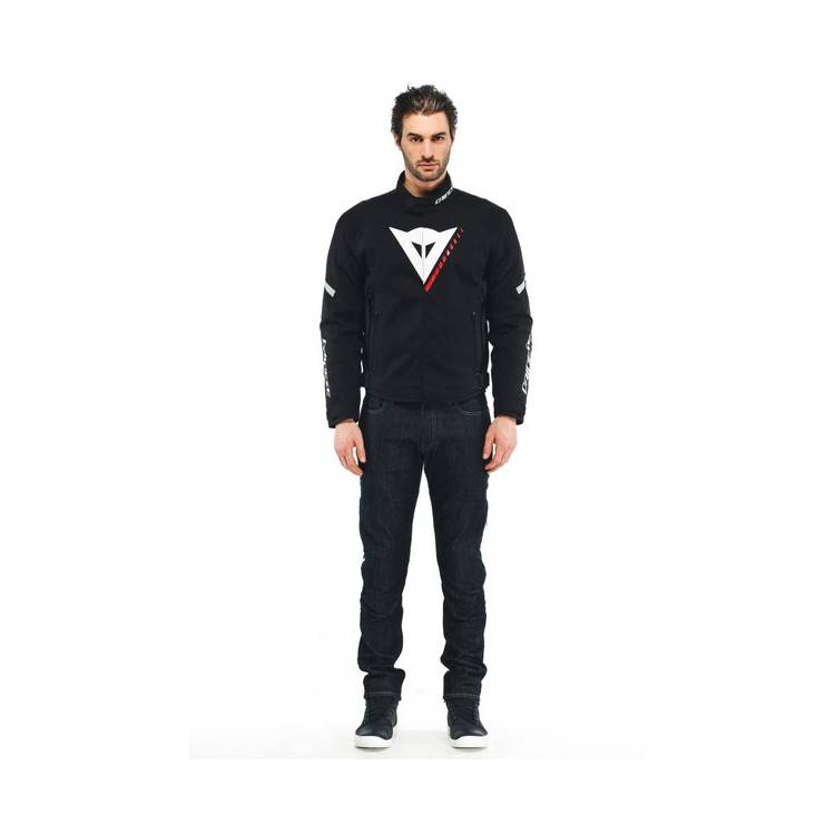 VELOCE D-DRY JACKET BLACK WHITE LAVA-RED | DAINESE