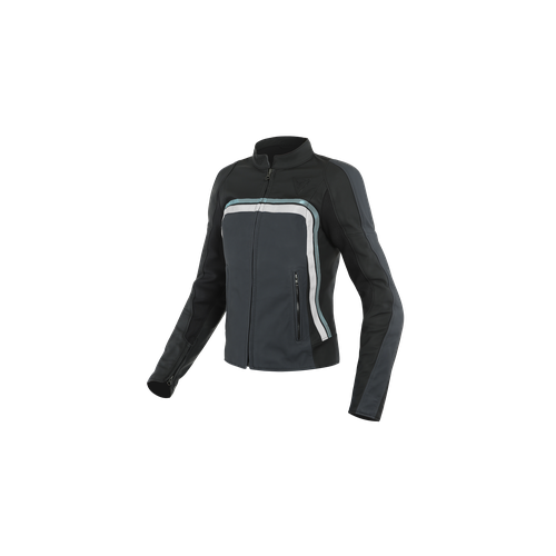 LOLA 3 LADY LEATHER JACKET BLACK EBONY N ATLANTIC GLACIER GRAY | DAINESE