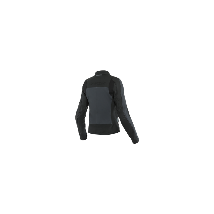 LOLA 3 LADY LEATHER JACKET BLACK EBONY N ATLANTIC GLACIER GRAY | DAINESE