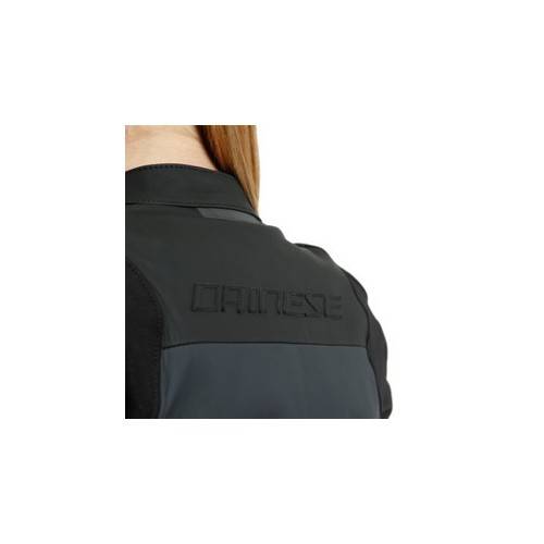 LOLA 3 LADY LEATHER JACKET BLACK EBONY N ATLANTIC GLACIER GRAY | DAINESE