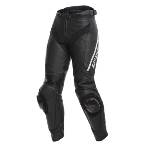 DELTA 3 LADY LEATHER PANTS BLACK/BLACK/WHITE | DAINESE