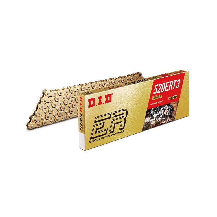 533031201 CATENA DID 520ERT3 (Gold & Gold) - Lunghezza 120 maglie con giunto a clip (RJ) | SGR