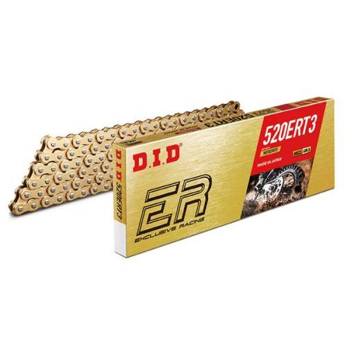 533031201 CATENA DID 520ERT3 (Gold & Gold) - Lunghezza 120 maglie con giunto a clip (RJ) | SGR