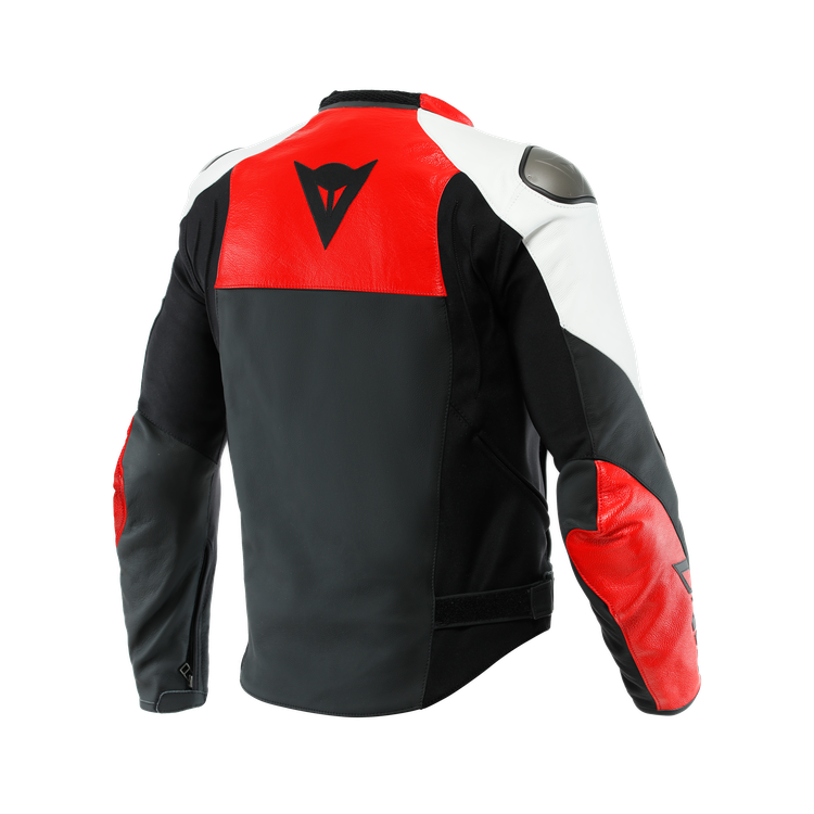 GIACCA PELLE SPORTIVA BLACK-MATT LAVA-RED WHITE | DAINESE