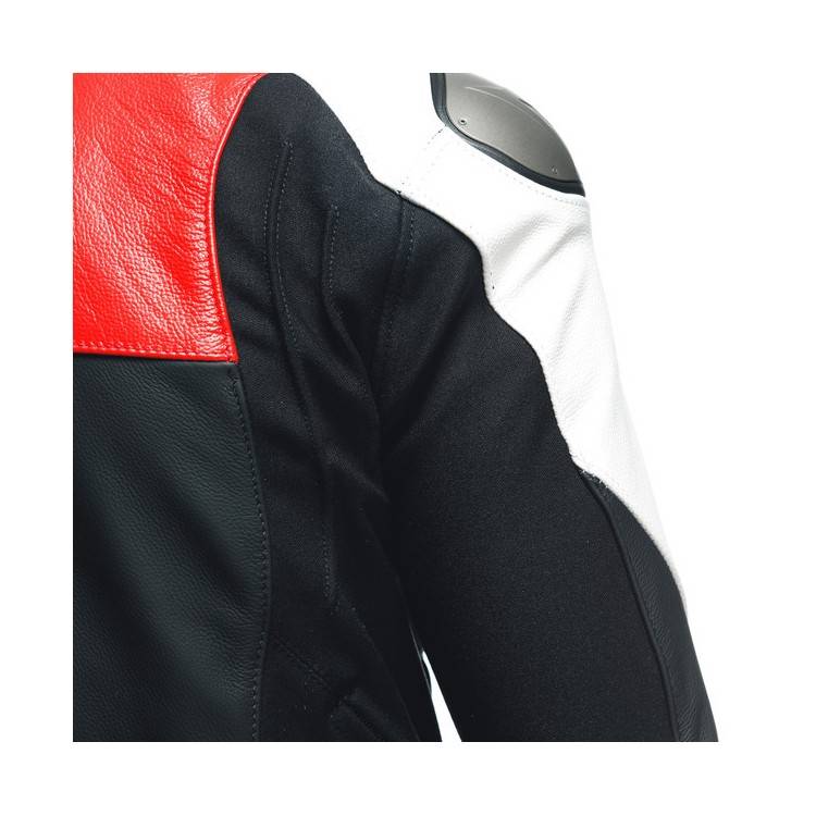 GIACCA PELLE SPORTIVA BLACK-MATT LAVA-RED WHITE | DAINESE