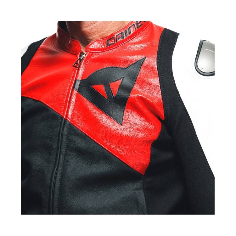 GIACCA PELLE SPORTIVA BLACK-MATT LAVA-RED WHITE | DAINESE