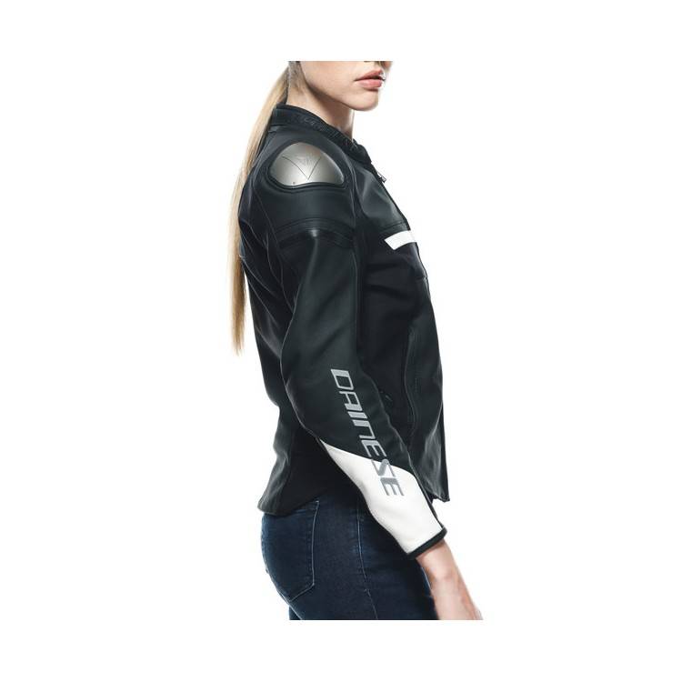 GIACCA IN PELLE RAPIDA LADY LEATHER JACKET BLACK-MATT BLACK-MATT WHITE | DAINESE