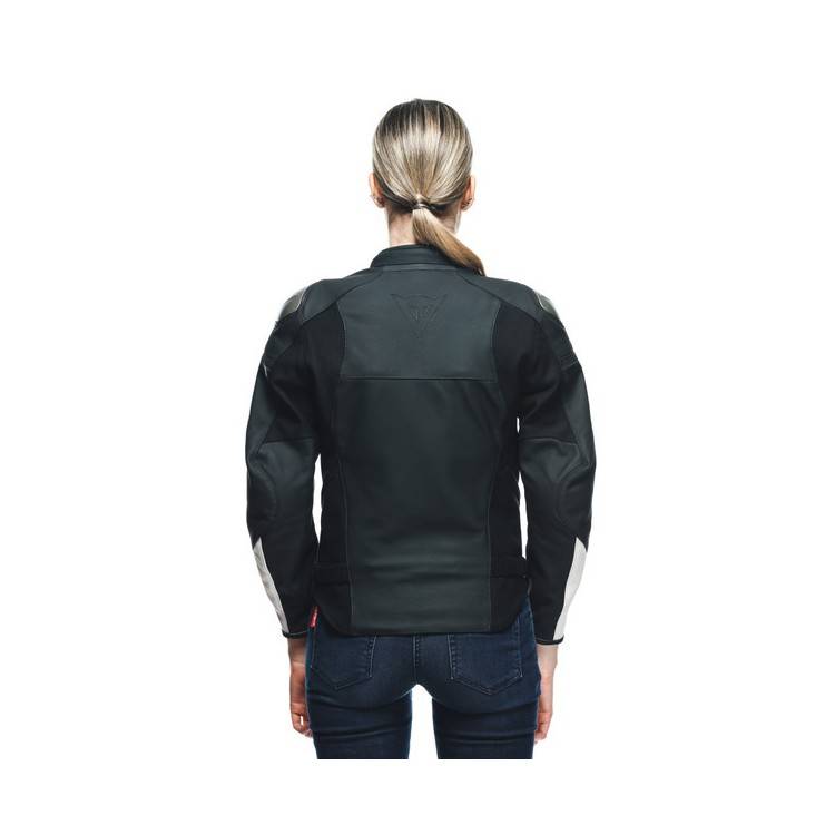 GIACCA IN PELLE RAPIDA LADY LEATHER JACKET BLACK-MATT BLACK-MATT WHITE | DAINESE