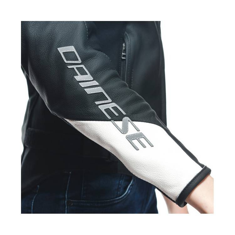 GIACCA IN PELLE RAPIDA LADY LEATHER JACKET BLACK-MATT BLACK-MATT WHITE | DAINESE