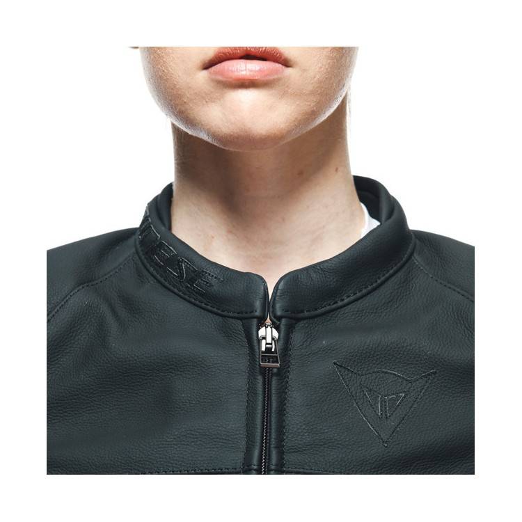 GIACCA IN PELLE RAPIDA LADY LEATHER JACKET BLACK-MATT BLACK-MATT WHITE | DAINESE