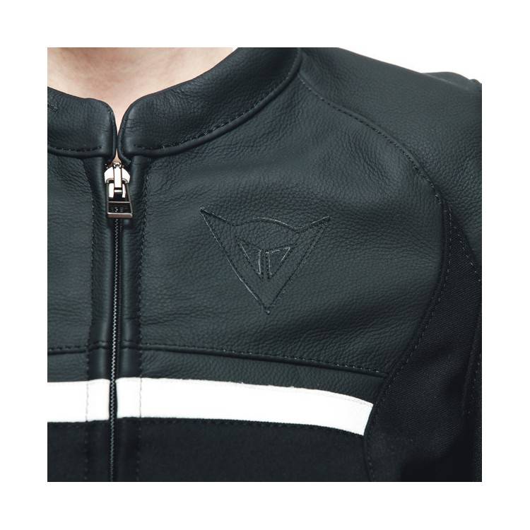 GIACCA IN PELLE RAPIDA LADY LEATHER JACKET BLACK-MATT BLACK-MATT WHITE | DAINESE