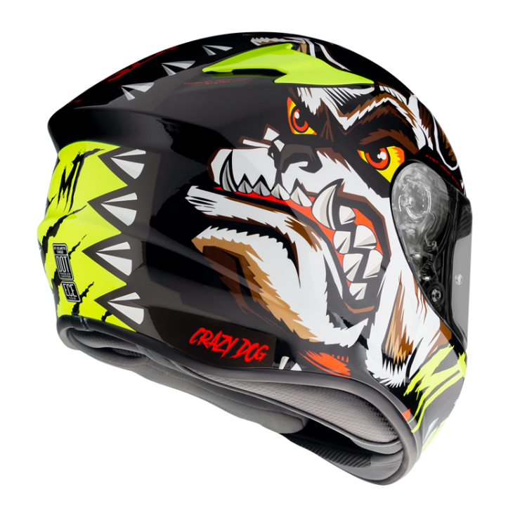 CASCO INTEGRALE TARGO CRAZYDOG G3 GIALLO FLUOR GLOSSY | MT HELMETS