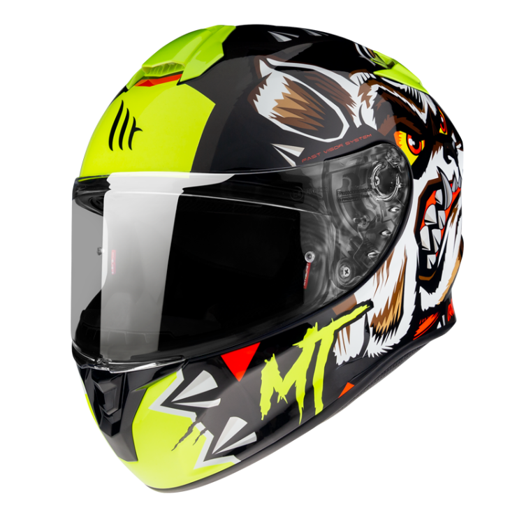 CASCO INTEGRALE TARGO CRAZYDOG G3 GIALLO FLUOR GLOSSY | MT HELMETS