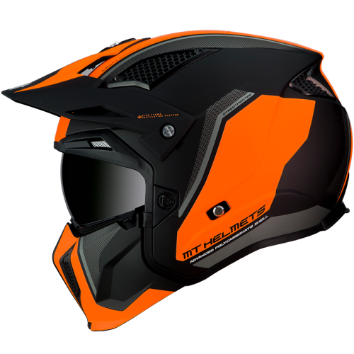 CASCO MODULARE STREETFIGHTER SV TWIN C4 MATT FLUOR ORANGE | MT HELMETS