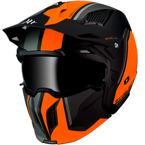 CASCO MODULARE STREETFIGHTER SV TWIN C4 MATT FLUOR ORANGE | MT HELMETS