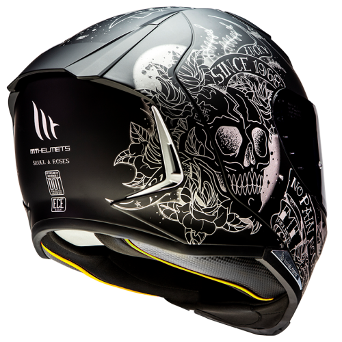 CASCO INTEGRALE REVENGE 2 SKULL & ROSES A1 NERO MATE | MT HELMETS