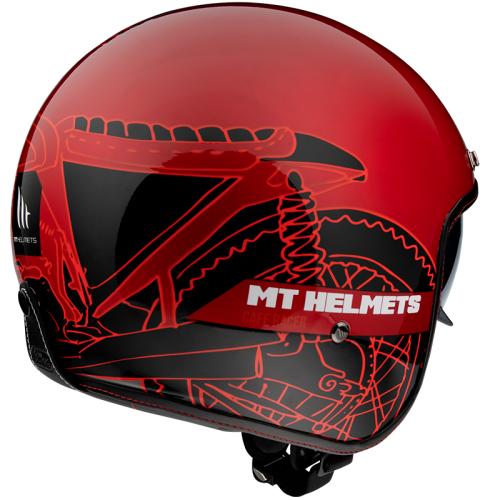 CASCO JET LE MANS 2 SV CAFE RACER B5 ROJO MATE | MT HELMETS
