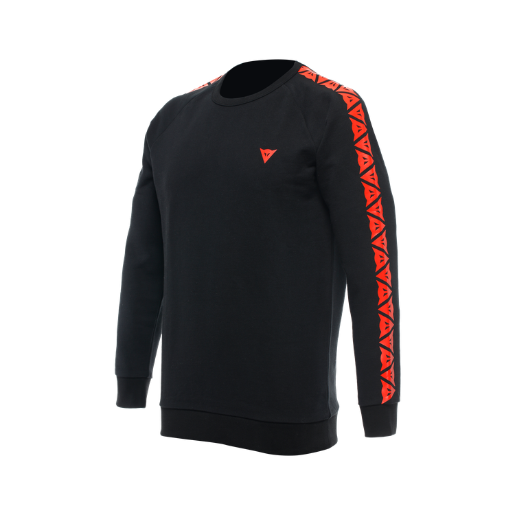 DAINESE SWEATER STRIPES BLACK/FLUO-RED