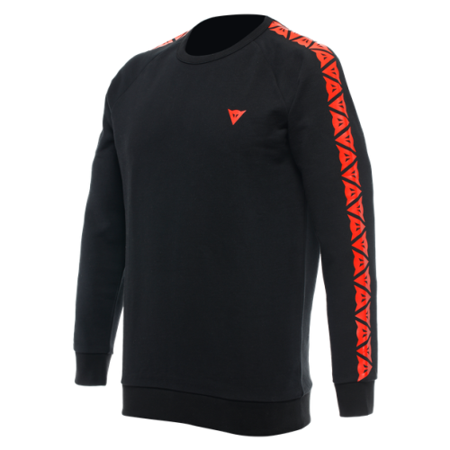 DAINESE SWEATER STRIPES BLACK/FLUO-RED