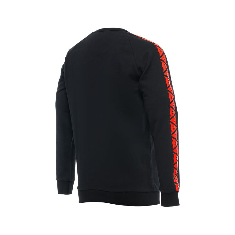 DAINESE SWEATER STRIPES BLACK/FLUO-RED