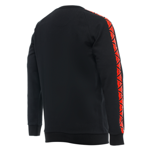 DAINESE SWEATER STRIPES BLACK/FLUO-RED