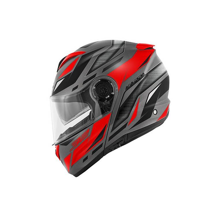 CASCO FLIPUP KV32F STRONG TITANIO OPACO ROSSO | KAPPA