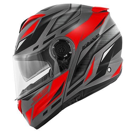 CASCO FLIPUP KV32F STRONG TITANIO OPACO ROSSO | KAPPA