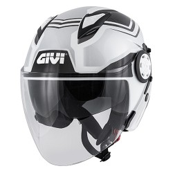CASCO JET 12.3 STRATOS GRAFICA SHADE BIANCO ARGENTO TITANIO | GIVI | H123FSDWB