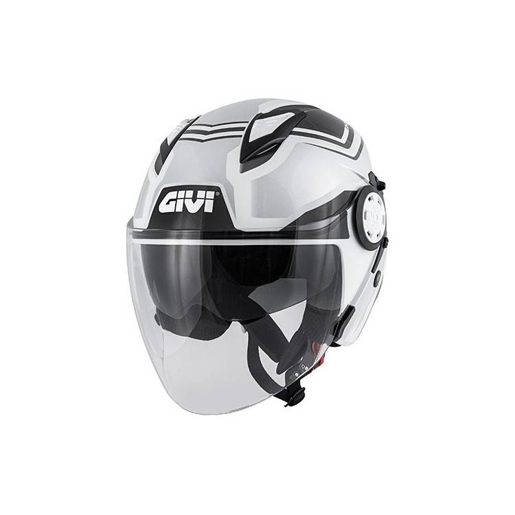CASCO JET 12.3 STRATOS GRAFICA SHADE BIANCO ARGENTO TITANIO | GIVI | H123FSDWB