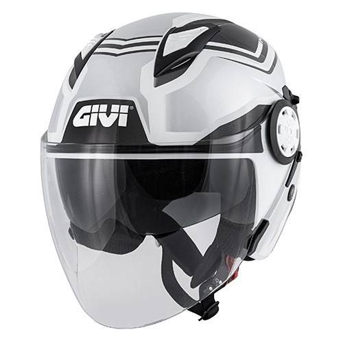 CASCO JET 12.3 STRATOS GRAFICA SHADE BIANCO ARGENTO TITANIO | GIVI | H123FSDWB