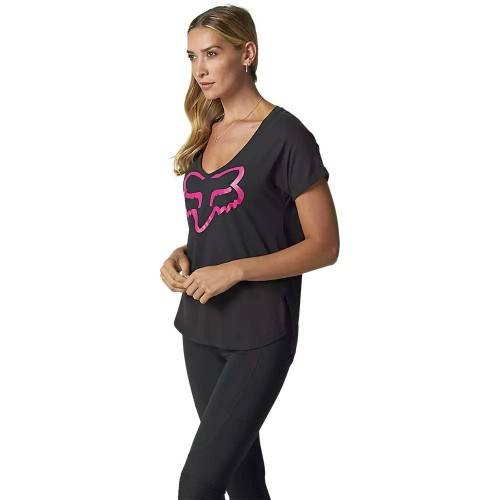 FX WOMENS BOUNDARY SS TOP BLACK PINK | FOX RACING