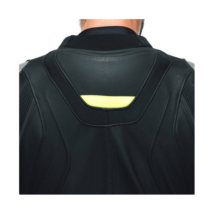 TUTA AVRO 4 PELLE 2PCS  BLACK-MATT CHARCOAL-GRAY FLUO-YELLO | DAINESE