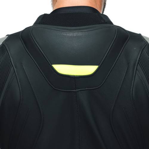 TUTA AVRO 4 PELLE 2PCS  BLACK-MATT CHARCOAL-GRAY FLUO-YELLO | DAINESE