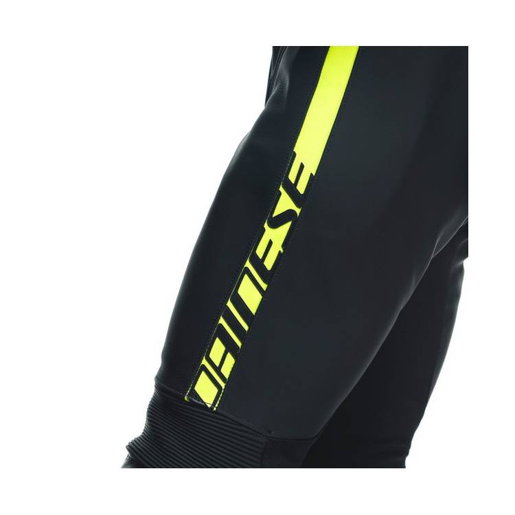 TUTA AVRO 4 PELLE 2PCS  BLACK-MATT CHARCOAL-GRAY FLUO-YELLO | DAINESE