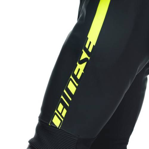 TUTA AVRO 4 PELLE 2PCS  BLACK-MATT CHARCOAL-GRAY FLUO-YELLO | DAINESE